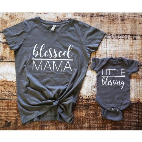 Blessed Mama Little Blessing Tshirt 